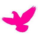 ピンクのハトのシルエット ツイッター Twitter のアイコン サムネ フリー配布