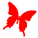 赤色の蝶のアイコン ツイッター Twitter のアイコン サムネ フリー配布